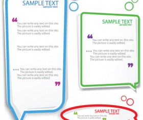 Color Hollow Speech Bubbles for text design vector 06