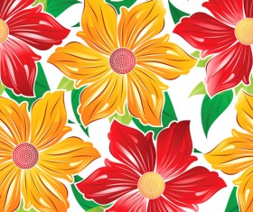 Vector set of Spring flowers pattern 02