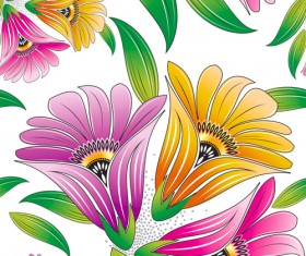 Vector set of Spring flowers pattern 03