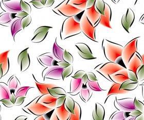 Vector set of Spring flowers pattern 04