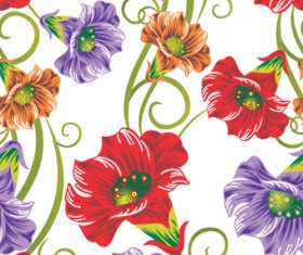 Vector set of Spring flowers pattern 05