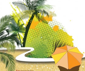 Summer beach elements vector backgrounds art 02
