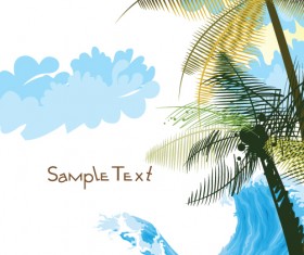 Summer beach elements vector backgrounds art 03