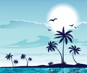 Summer beach elements vector backgrounds art 04
