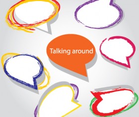 Talking around for you text design elements vector 01