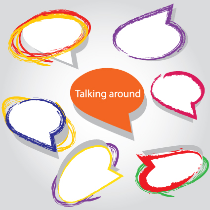 Talking around for you text design elements vector 01