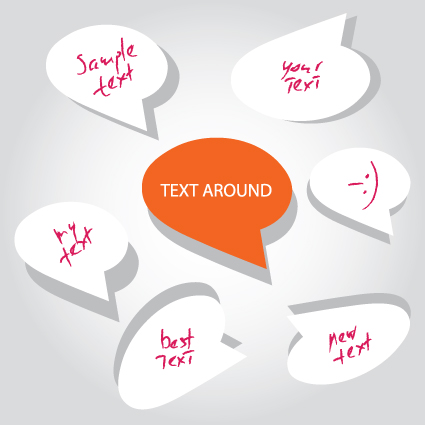 Talking around for you text design elements vector 02