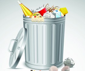 Vivid Trashcan design elements vector set 05