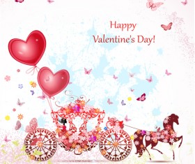 Valentine Day Romantic coach vector 04