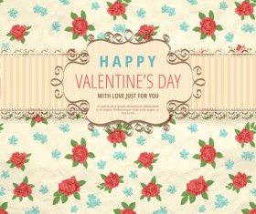 Flower with Valentine day background vector
