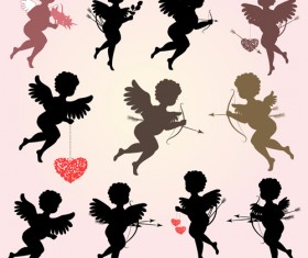 Valentine cupids design elements vector 01