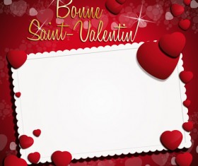 ornate Valentine day art card vector 01