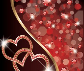 ornate Valentine day art card vector 02