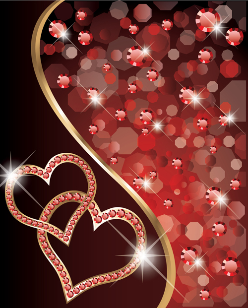 ornate Valentine day art card vector 02