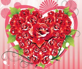 Set of Valentine day decor elements vector 03