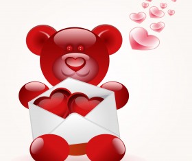 Set of Valentine day decor elements vector 04