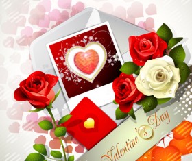 Sweet Valentine day card design vector 01