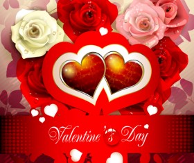 Sweet Valentine day card design vector 02