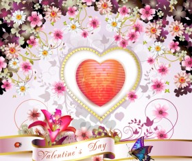 Sweet Valentine day card design vector 04
