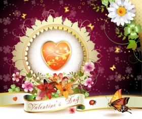Sweet Valentine day card design vector 05