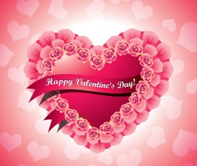 Shiny Valentine hearts vector cards 02