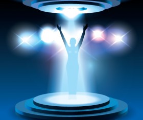 Vector set of Stage and Light background 01