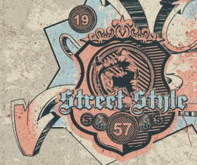 Vintage Garbage backgrounds vector graphics 04