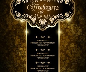 Vintage golden coffee house menu design vector 01
