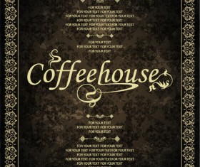 Vintage golden coffee house menu design vector 03
