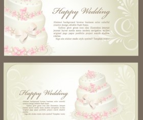 Set of Wedding Invitation cards design vector 04
