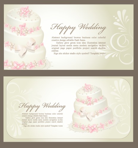 Set of Wedding Invitation cards design vector 04