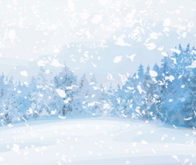 Beautiful Winter landscapes 01 vector