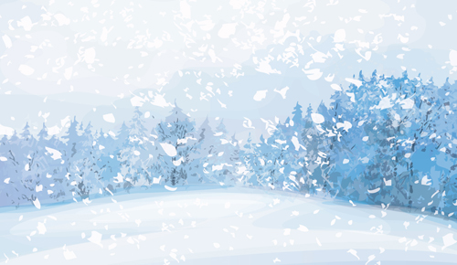 Beautiful Winter landscapes 01 vector