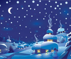 Beautiful Winter landscapes 02 vector