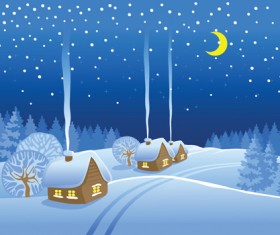 Beautiful Winter landscapes 03 vector