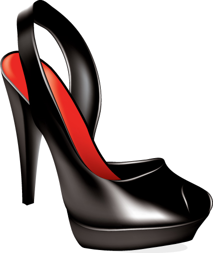 Womens High-heeled shoes with Cosmetic vector 02