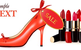 Womens High-heeled shoes with Cosmetic vector 05