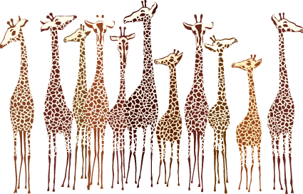 Hand drawn Zebra and giraffe design vector 02