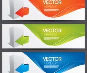 Elemenets of Colored banner design vector 01