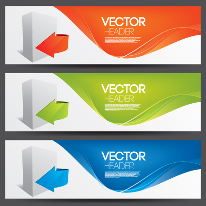 Elemenets of Colored banner design vector 01