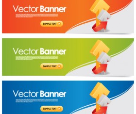 Elements of Colored banner design vector 02