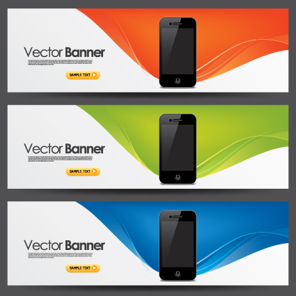 Elements of Colored banner design vector 03