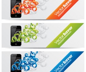Elements of Colored banner design vector 04