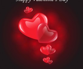 Valentine Day Background with hearts vector 02