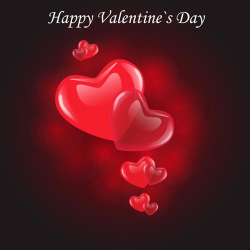Valentine Day Background with hearts vector 02