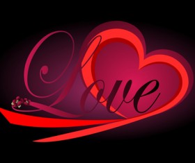 Valentine Day Background with hearts vector 03