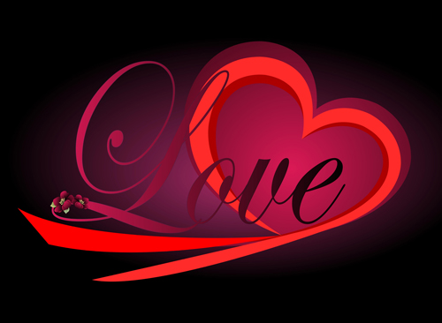 Valentine Day Background with hearts vector 03