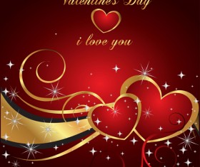 Valentine Day Background with hearts vector 04
