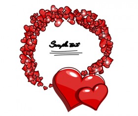 Valentine Day Background with hearts vector 05