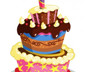 Cute cake cards design elements vector 04